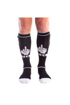 Socks / Brutus FUCK Party Socks w. Pockets Black / White