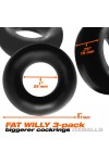 Farok-makk gyűrűk / Oxballs FAT WILLY farokgyűrű 3 darabos - fekete