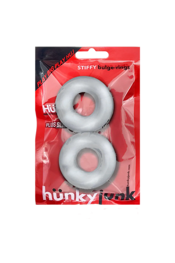 Cock - Glans Rings / Hünkyjunk Stiffy Cockring 2-Pack - Clear Ice