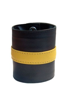 Wallets and Bags / Mister B Leather Wrist Wallet Zip Yellow Stripe