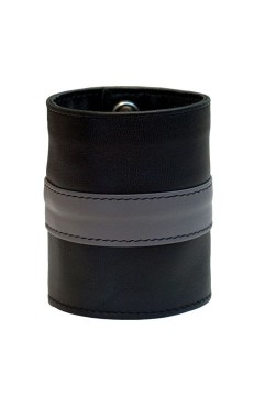 Wallets and Bags / Mister B Leather Wrist Wallet Zip Grey Stripe